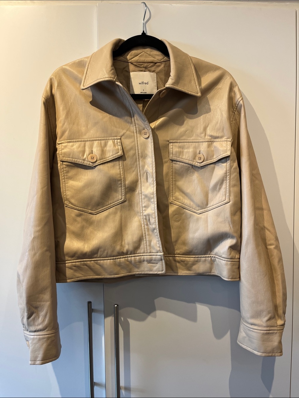 Wilfred vegan leather crop jacket